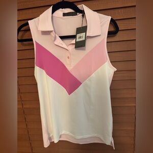 G Fore Ladies Sleeveless Polo Pink Size M NWT